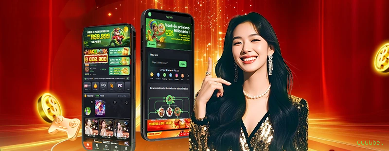 Imagem promocional do aplicativo mobile da 6666bet